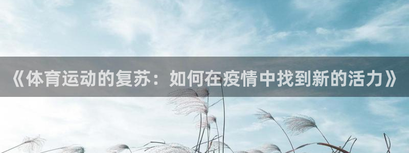球进体育APP下载安装：《体育运动的复苏：如何在疫情中找到新的活力》
